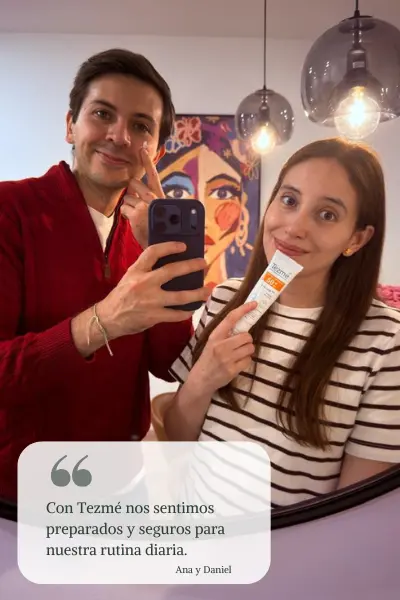 Testimonio de cliente Ana y Daniel utilizando protector solar Tezmé